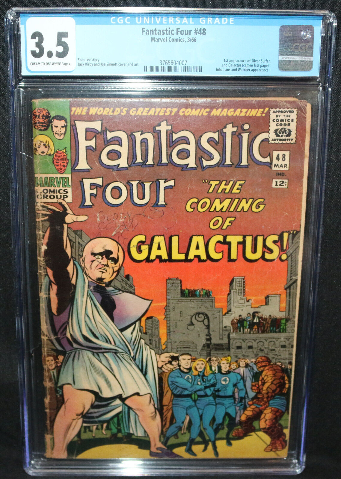 Fantastic Four 48  1st App of Silver Surfer  Galactus  CGC Grade 35  1966