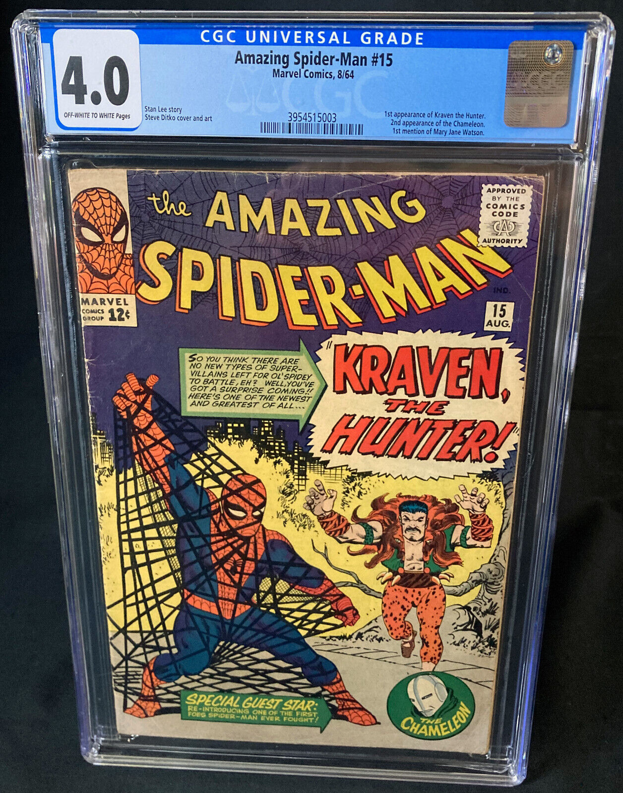 AMAZING SPIDERMAN 15 CGC 40 1ST KRAVEN MARY JANE STEVE DITKO MARVEL COMICS 99p