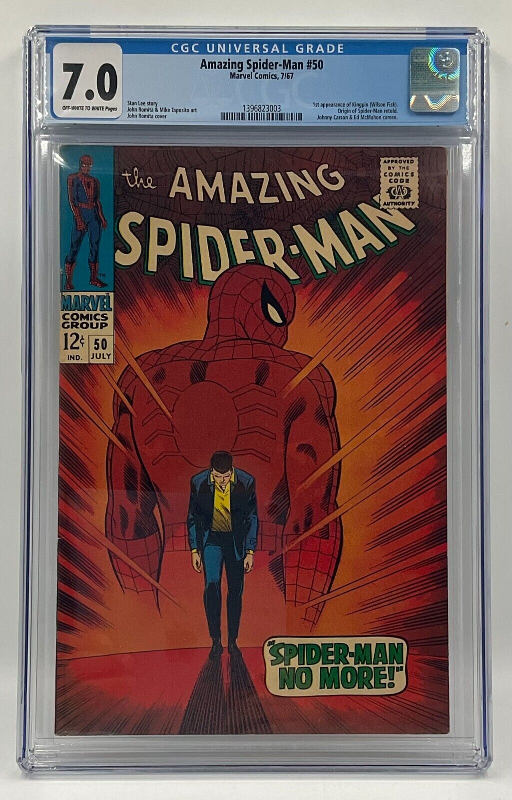 Amazing SpiderMan 50 Marvel Comics 1967 1st Appearance of Kingpin CGC 70