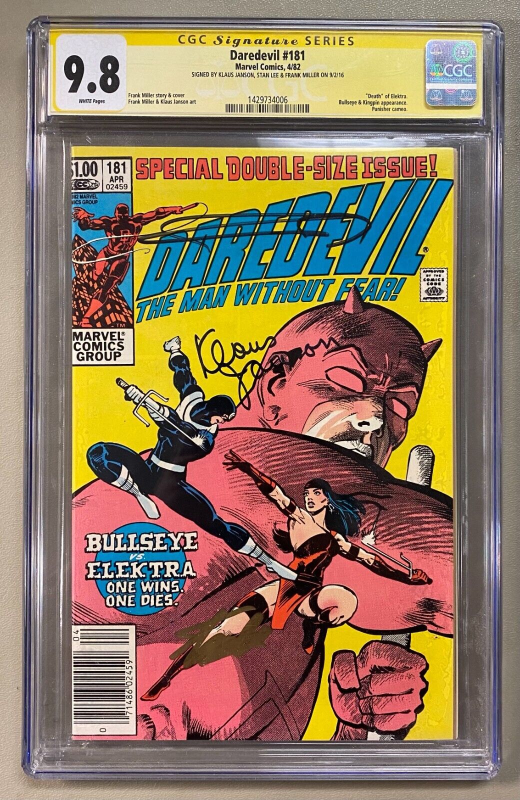 Multi Signed 3 Daredevil 181 Marvel 1982 Stan Lee Janson Miller AUTO CGC 98