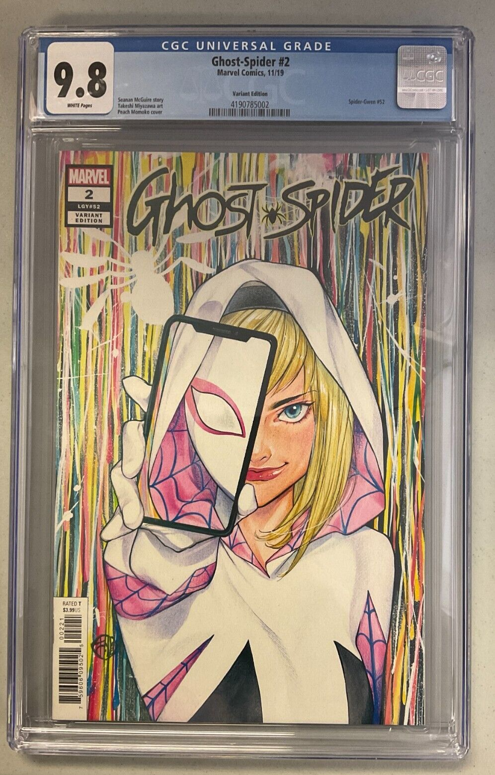 Ghost Spider 2 Marvel Comics 2019 Variant Edition CGC 98 WHITE Pages