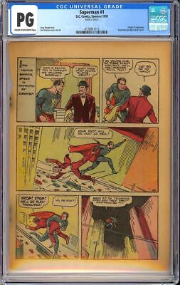 Superman 1 Golden Age Classic Origin Vintage DC Superhero Comic 1939 CGC PG 9