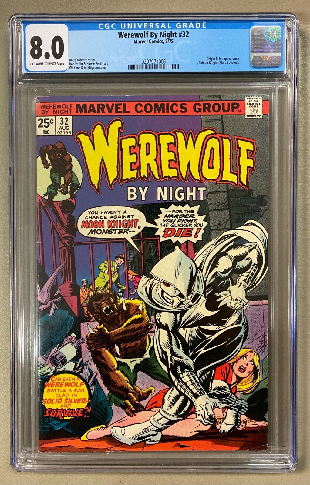 Werewolf By Night 32 Marvel 1975 Origin 1st Appearance Moon Knight CGC 80