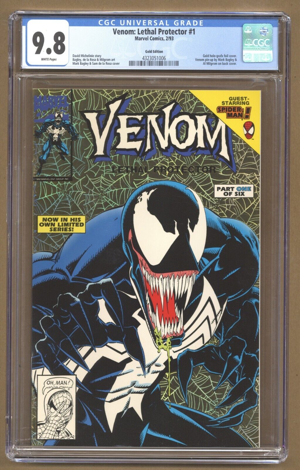 Venom Lethal Protector 1 CGC 98 Gold Edition 1st Venom in his own title T915