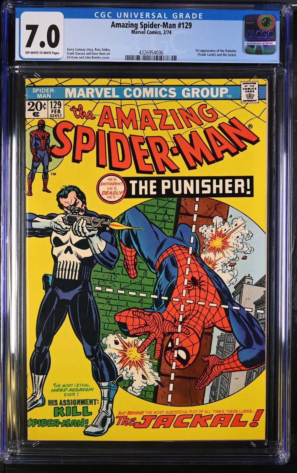 Amazing SpiderMan 129 CGC 70 Beautiful Higher Grade 1st App of Punisher 1974