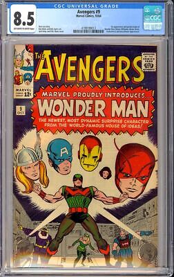 Avengers 9 High Grade 1st App Wonder Man Silver Age Marvel Comic 1964 CGC 85