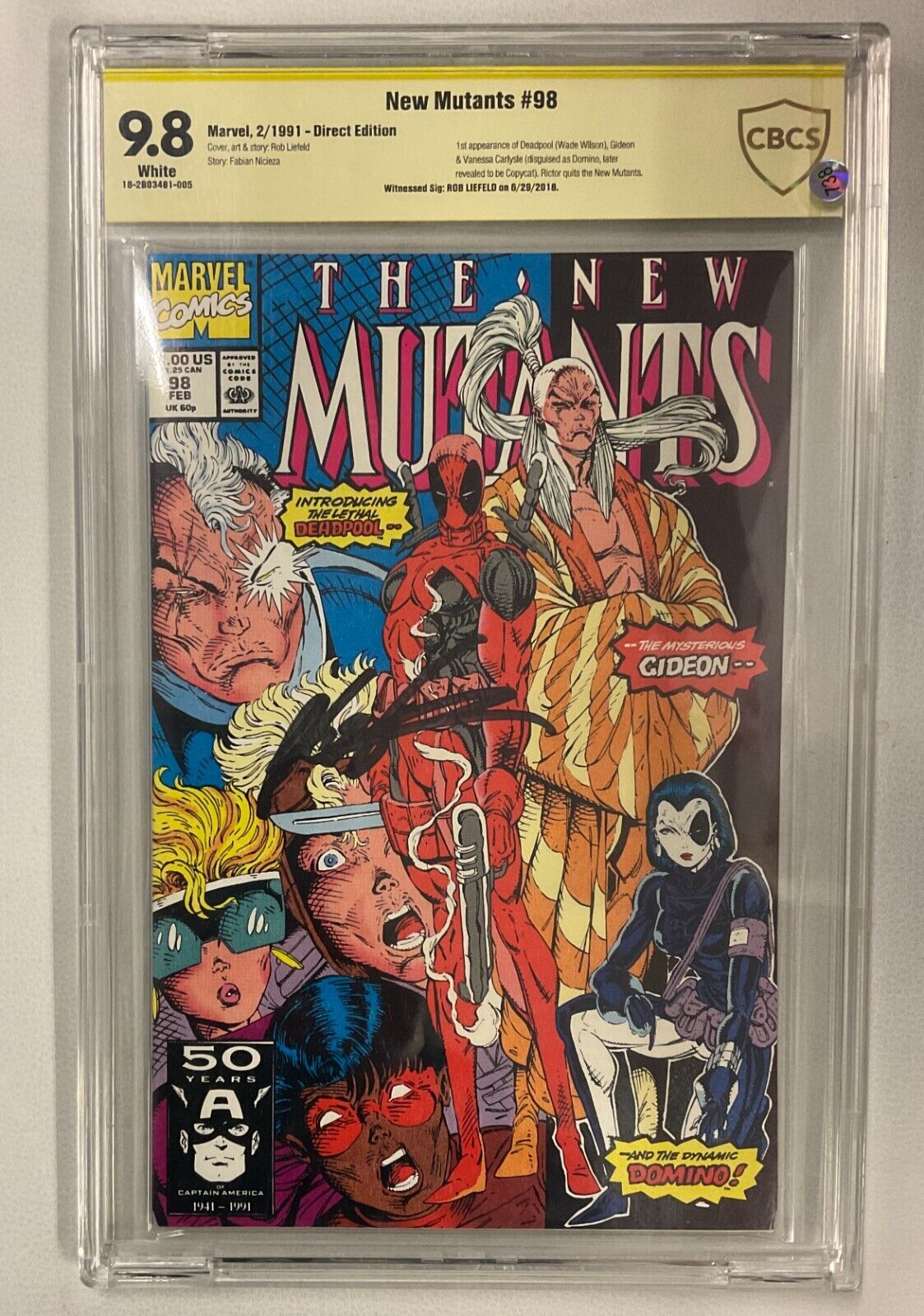 New Mutants 98 1991 Dirrect Edition CBCS98 not cgc 1st Appearance of Deadpool