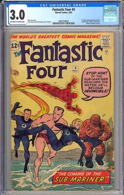 Fantastic Four 4 Nice 1st Silver Age App SubMariner Marvel Comic 1962 CGC 30
