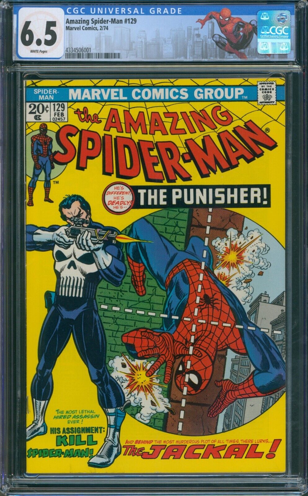 Amazing SpiderMan 129 CGC 65 Beautiful Upper Mid Grade Book 1st Punisher 1974