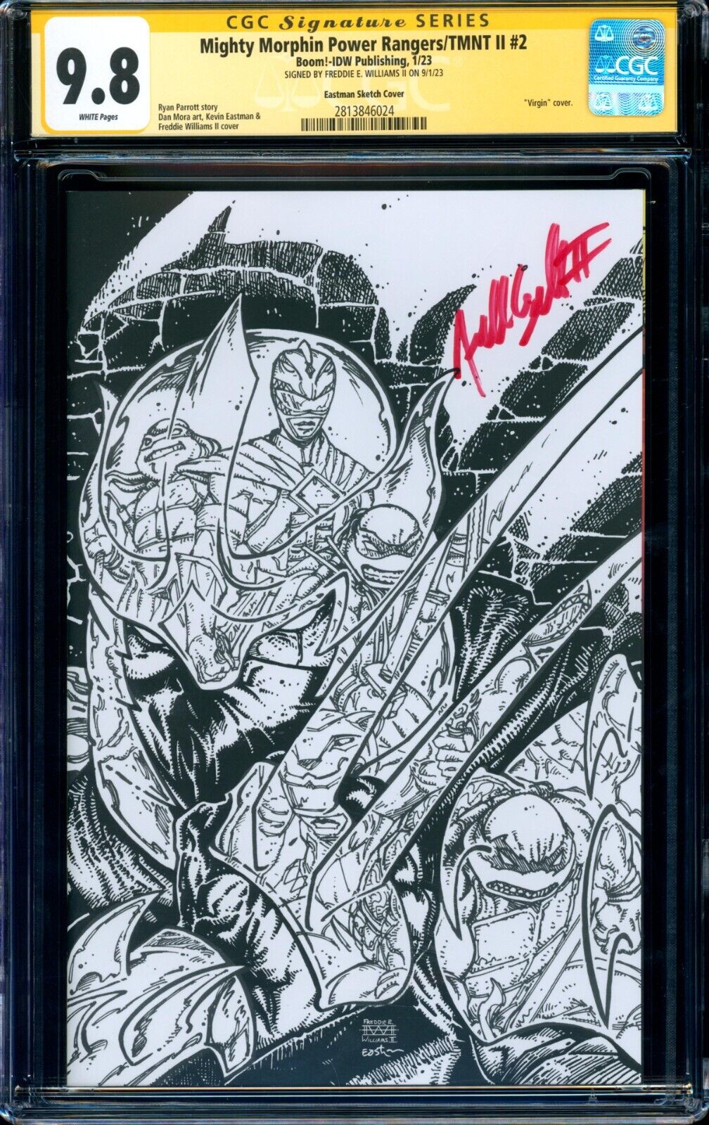 MMPR Teenage Mutant Ninja Turtles II 2 125 VARIANT CGC SS 98 signed Williams