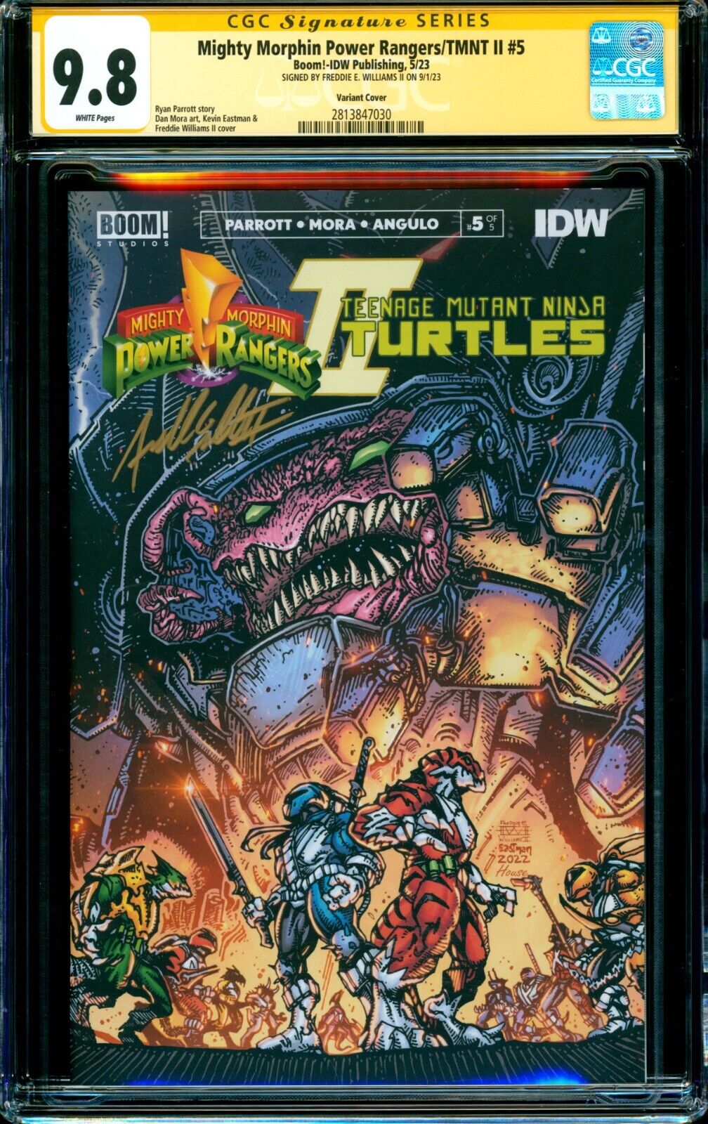 MMPR Teenage Mutant Ninja Turtles II 5 EASTMAN VARIANT CGC SS 98 signed NMMT