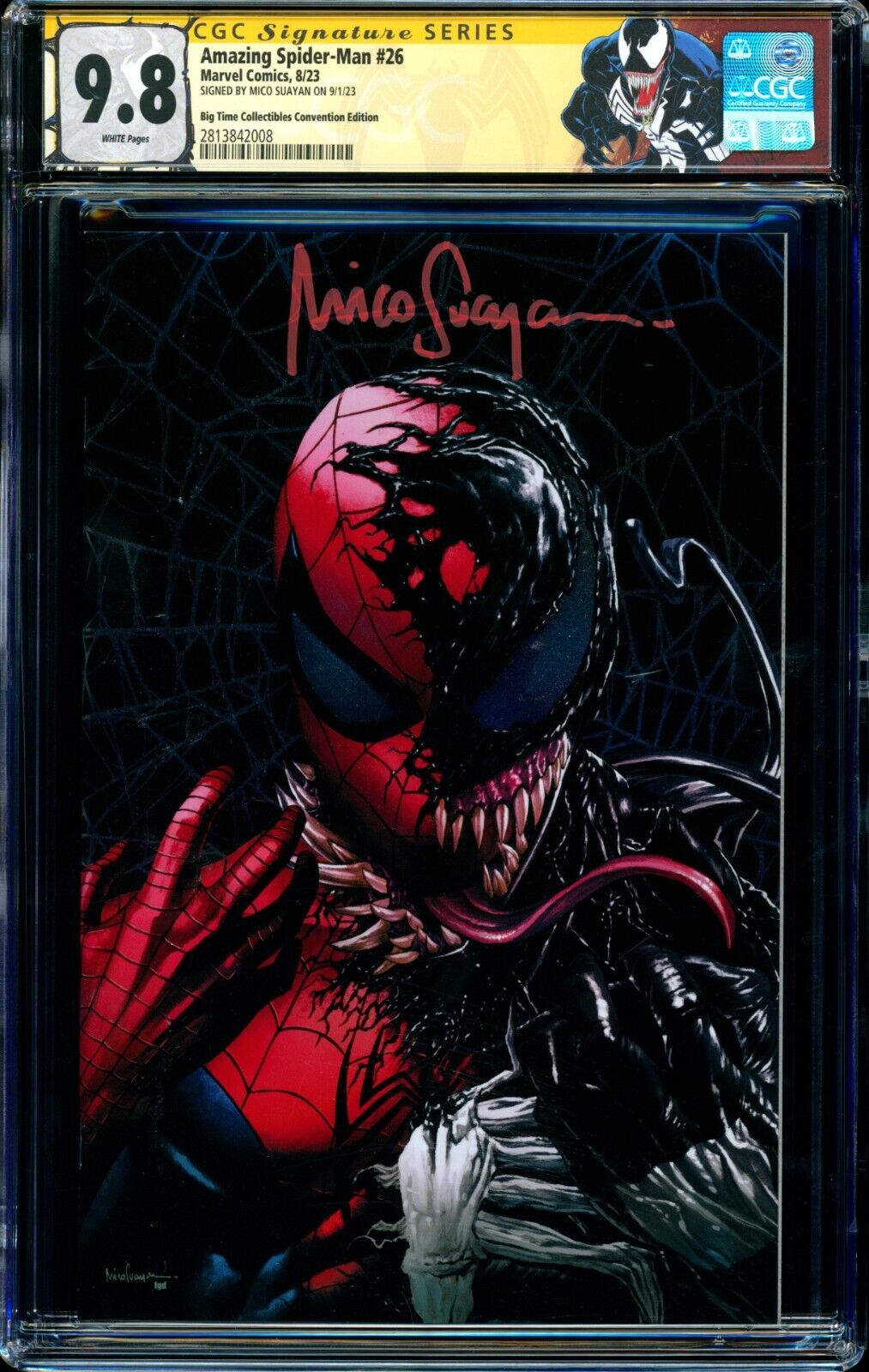 Amazing SpiderMan 26 FOIL VARIANT CGC SS 98 signed Mico Suayan VENOM LABEL