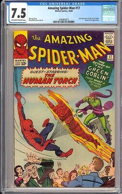 Amazing SpiderMan 17 High Grade Green Goblin Vintage Marvel Comic 1964 CGC 75