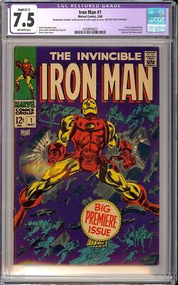 Iron Man 1 Trimmed Silver Age Superhero Vintage Marvel Comic 1968 CGC 75