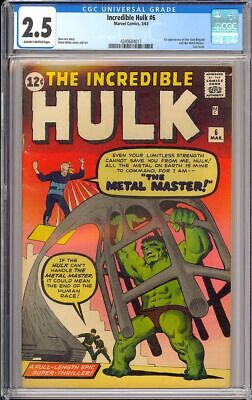 Incredible Hulk 6 Unrestored Silver Age Superhero Marvel Comic 1963 CGC 25
