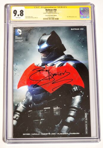 BATMAN 50 PHOTO VARIANT SIGNED BEN AFFLECK DARK KNIGHT DC CGC 98 SS NO RESERVE