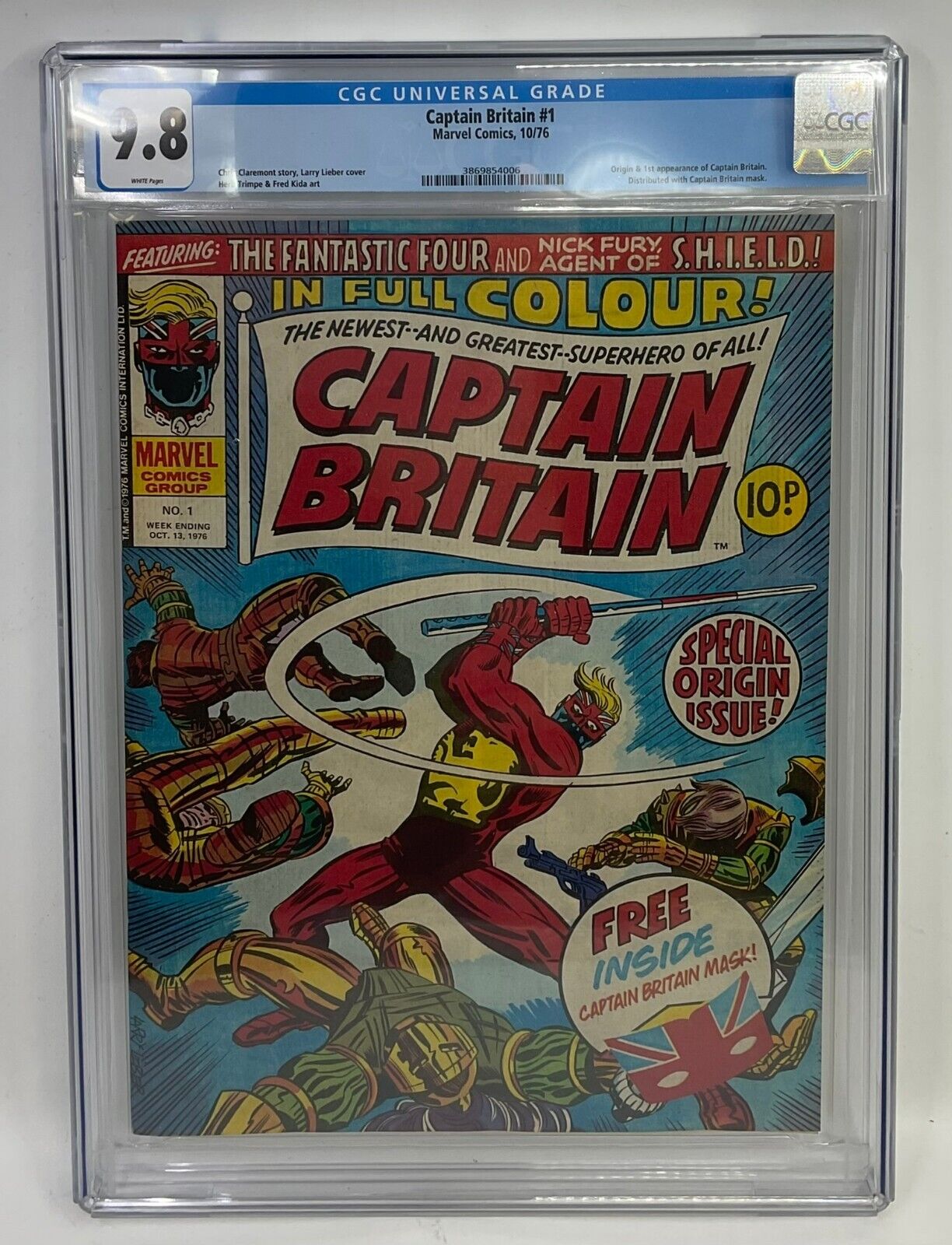 Captain Britain 1 Marvel Comics 1976 CGC 98 Origin Story  1st Appearance