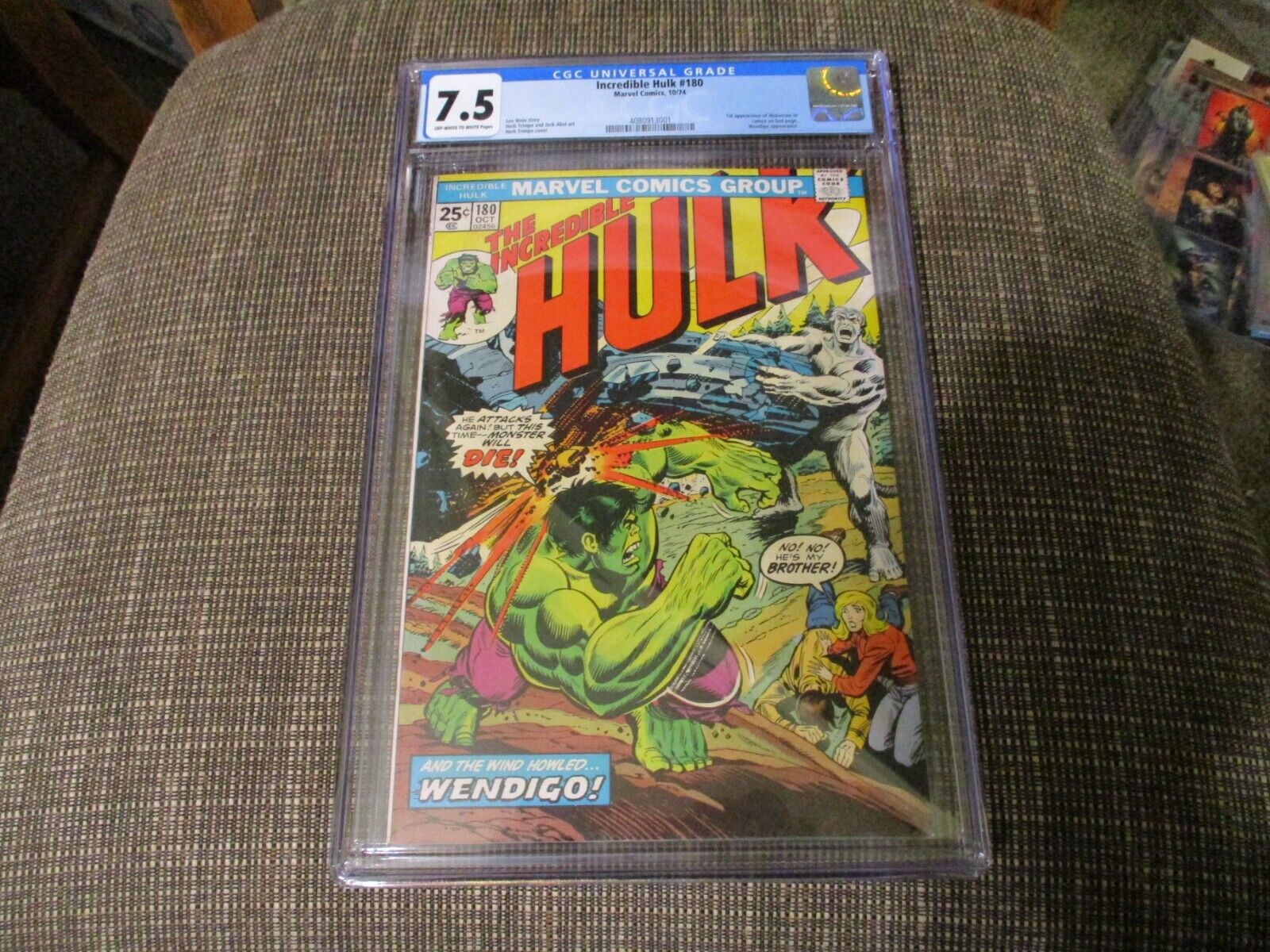 Incredible Hulk 180 Marvel Comics First Cameo of Wolverine CGC 75