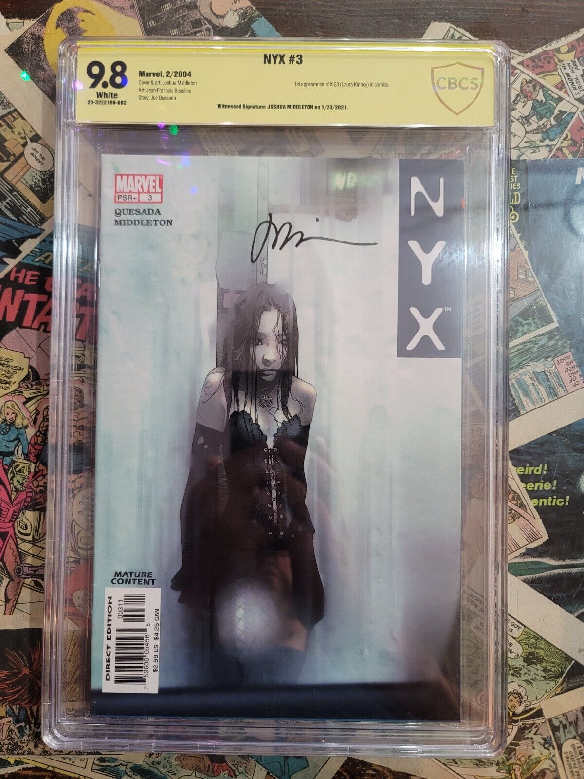 NYX 3 1ST X23 WOLVERINE 98 SIGNED JOSHUA MIDDLETON SIGNATURE SERIES