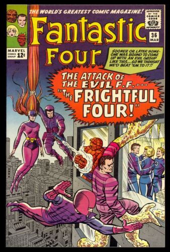 Fantastic Four 36 1st Frightful Four 1st Medusa  Avengers XMen  1965 96 NM