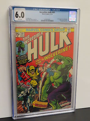 1974 Marvel Comics Incredible Hulk 181 1174 Wolverine CGC 60