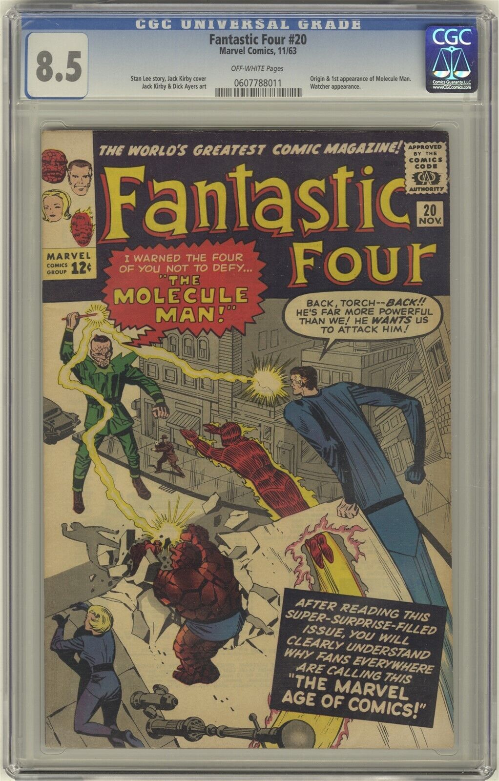 Fantastic Four 20 CGC 85 HIGH GRADE Marvel Comic KEY 1st Molecule Man App