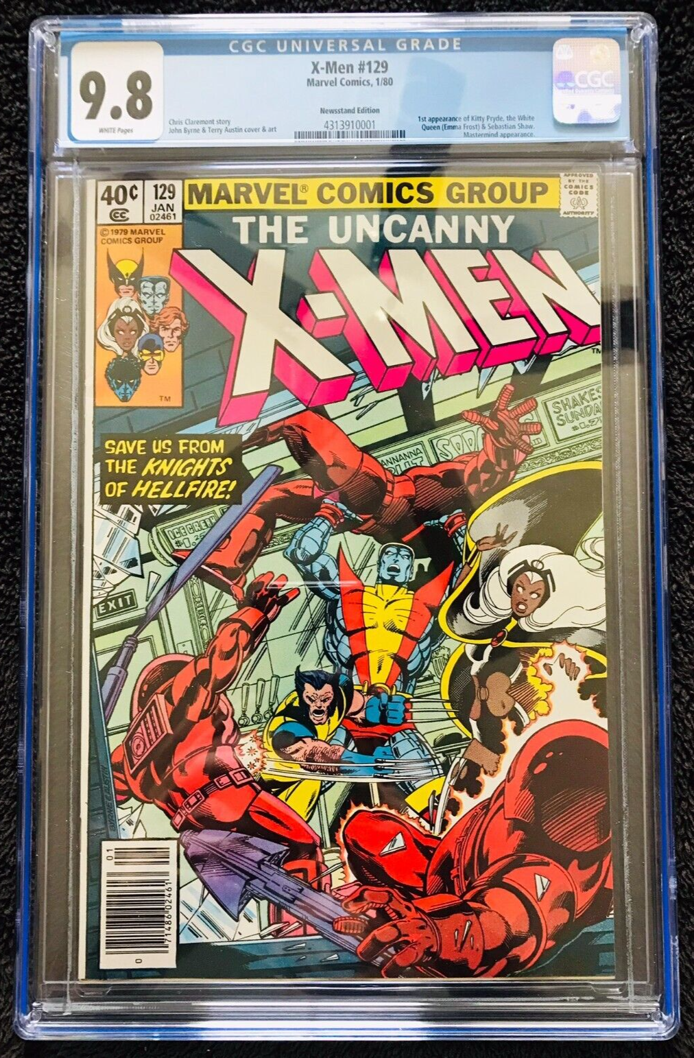 UNCANNY XMEN 129 CGC 98 W 1980 KEY 1ST KITTY PRYDE NEWSSTAND EDITION