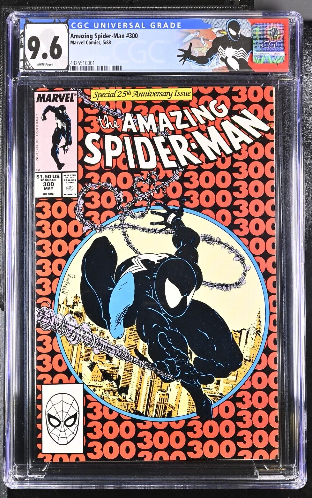 AMAZING SPIDERMAN 300 CGC 96 W 1988 MCFARLANE KEY 1ST VENOM CUSTOM LABEL