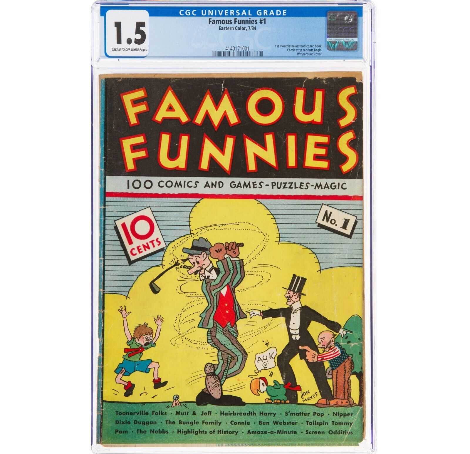 Famous Funnies 1 Eastern Color 1934 CGC FRGD 15 Cream to offwhite pages