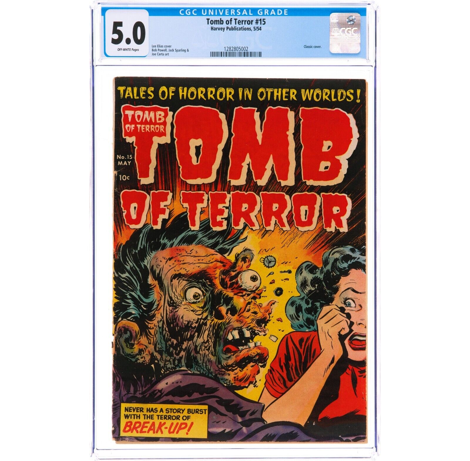 Tomb of Terror 15 Harvey 1954 CGC VGFN 50 Offwhite pages