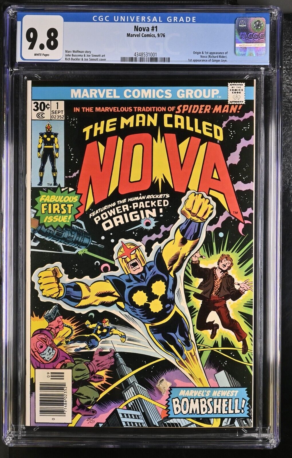 NOVA 1 CGC 98 W 1976 KEY 1ST APPEARANCE OF NOVA