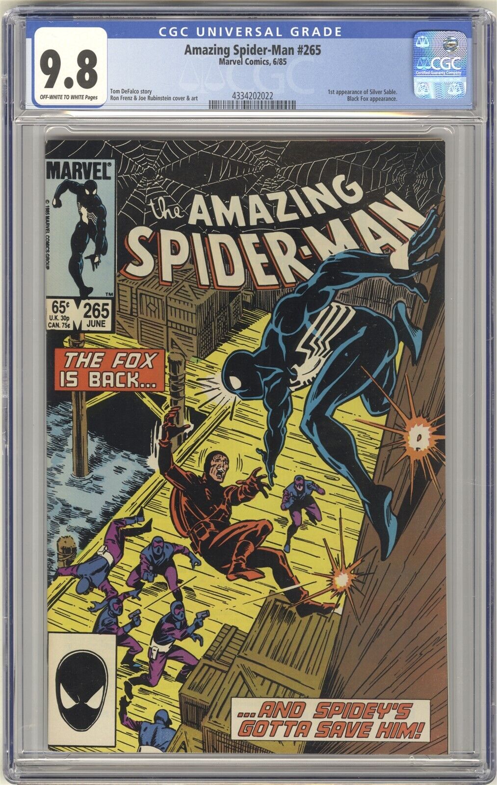 Amazing SpiderMan 265 CGC 98 HIGH GRADE Marvel Comic KEY 1st Silver Sable App