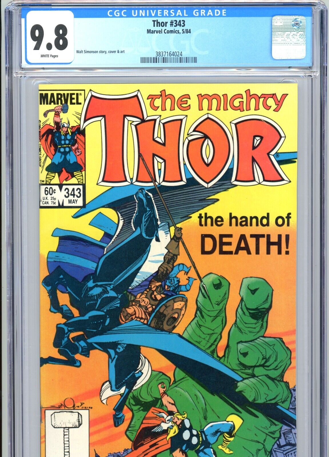 Thor 343 CGC 98 White Pages Marvel Comics 1984
