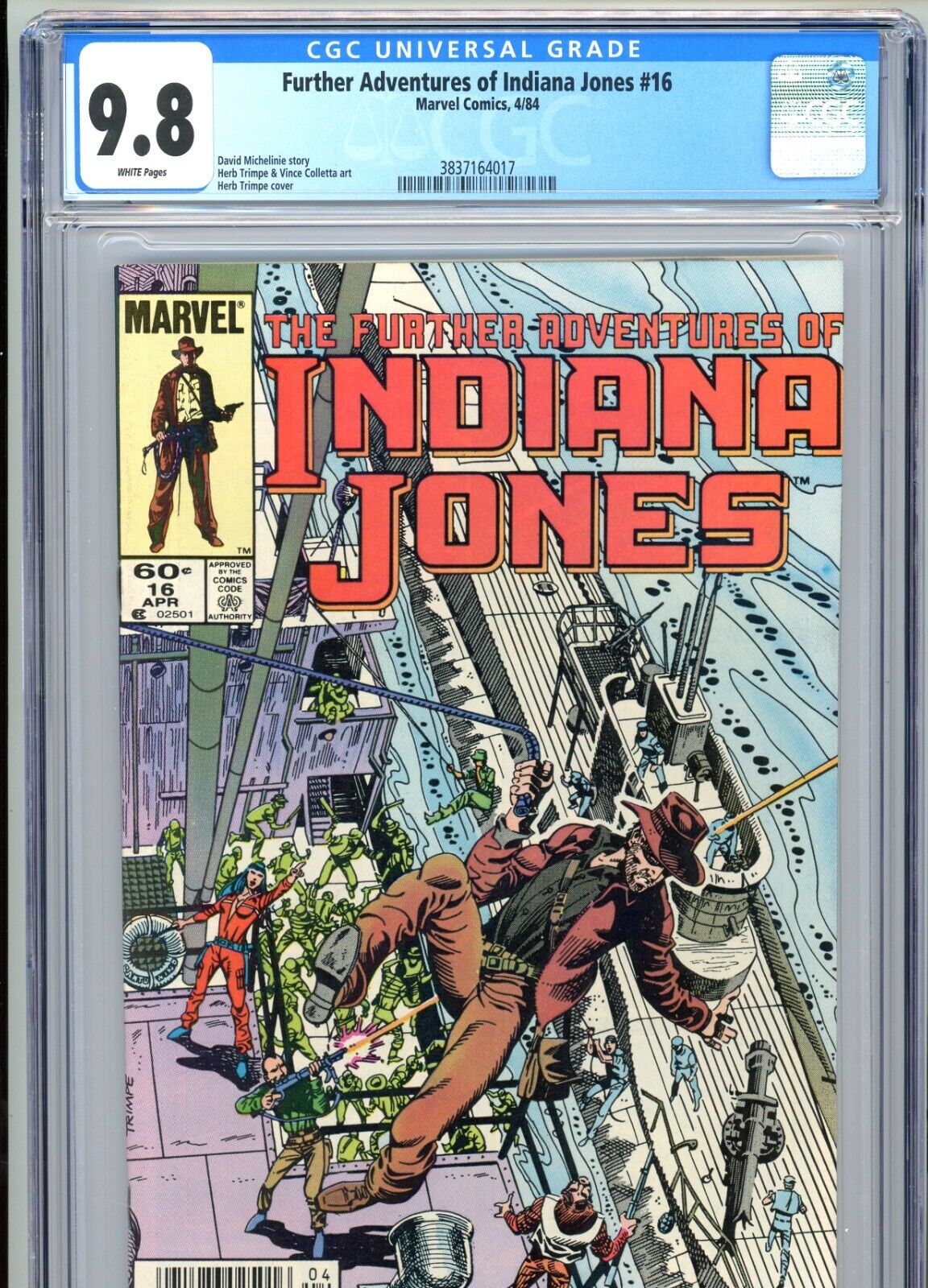 Further Adventures of Indiana Jones 16 CGC 98 White Pages Newsstand 1984