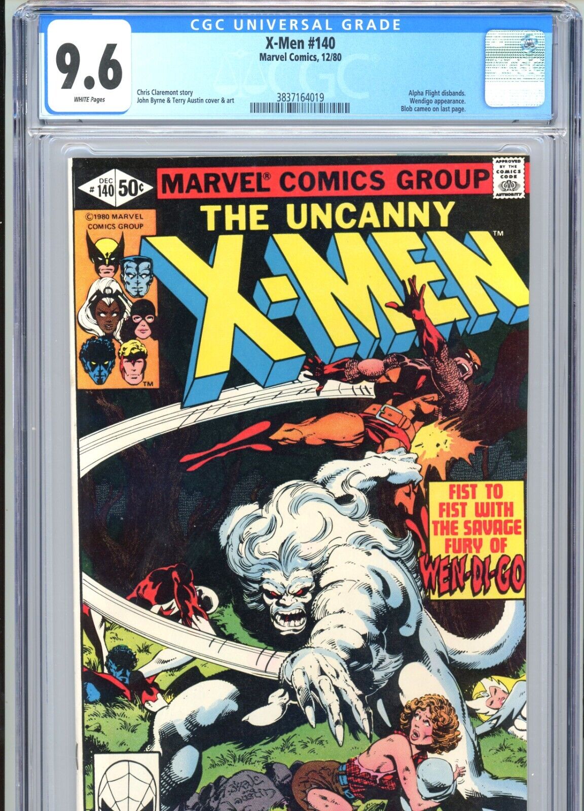 XMen 140 CGC 96 White Pages Byrne Cover  Art Marvel Comics 1980
