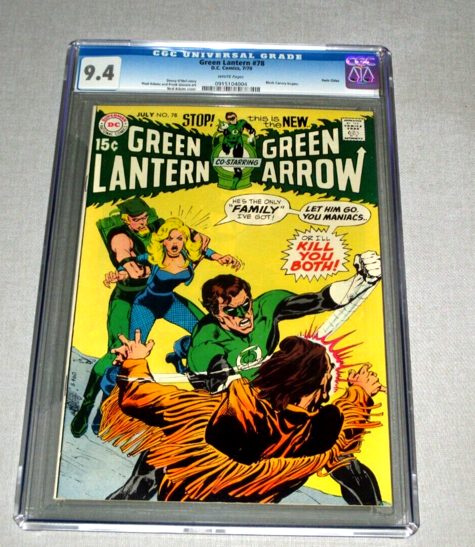 1970DC COMICSGREEN LANTERN  78CGC 94 WHITE PAGESTWIN CITES PEDIGREE