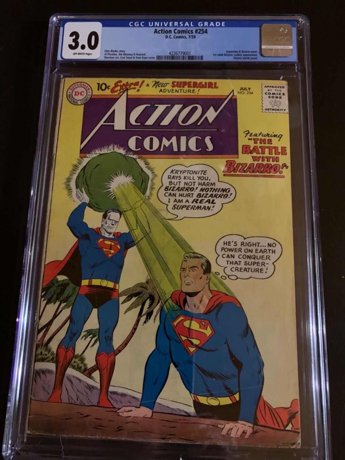 Action Comics 254 cgc graded 30 1959 1st adult Bizarro