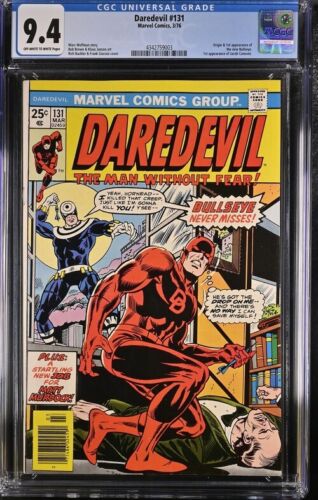 DAREDEVIL 131 CGC 94 OWW PAGES 1976 1ST APP OF BULLSEYE