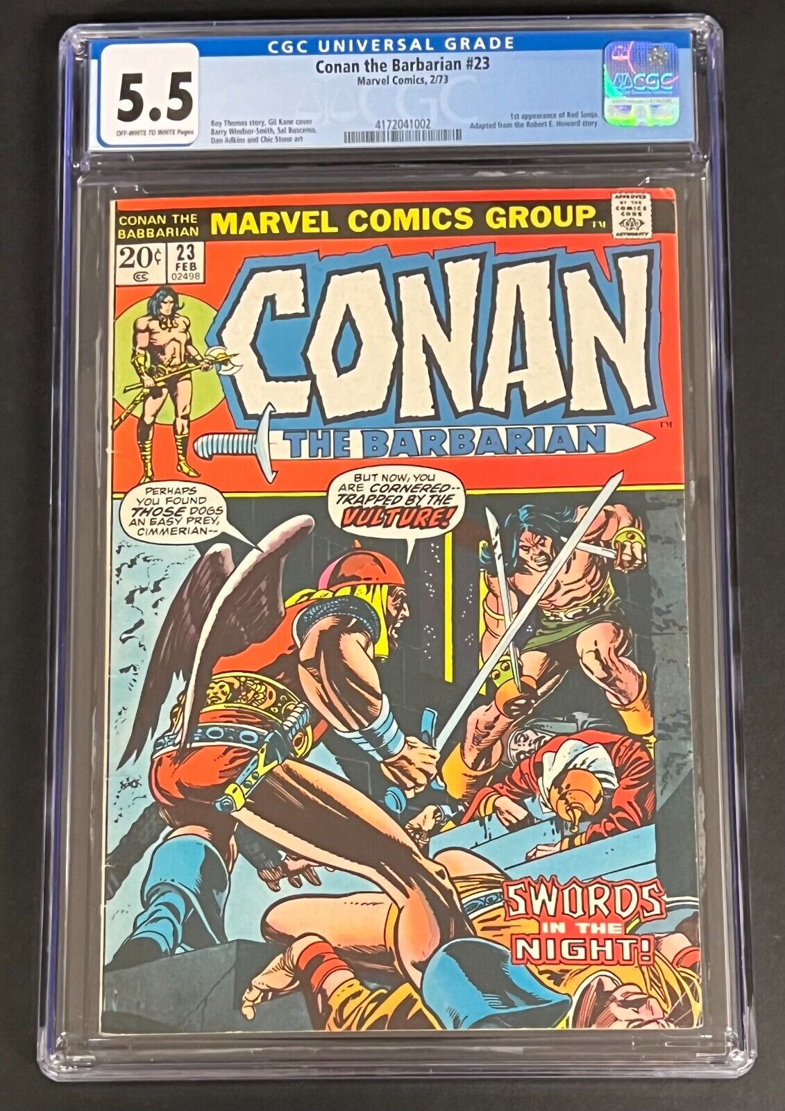 Conan The Barbarian 23 Marvel 1973 1st Appearance of Red Sonja CGC 55