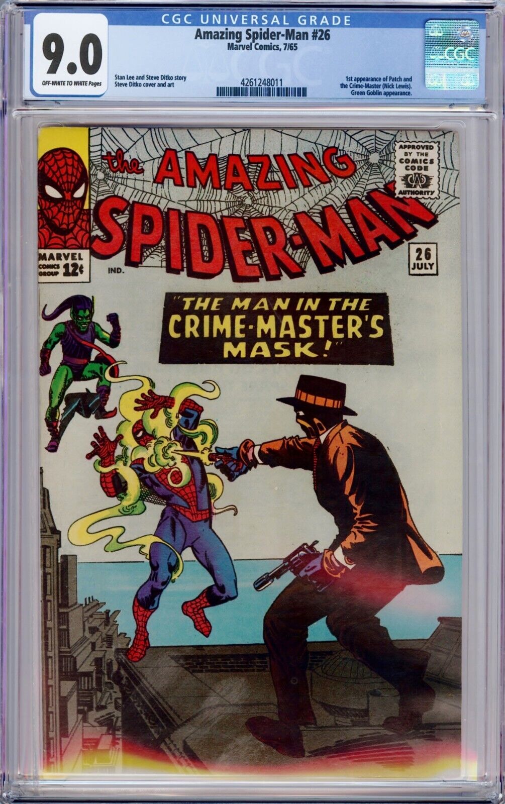 AMAZING SPIDERMAN 26 STAN LEE 1965 CGC 90  1st Appearance CrimeMaster