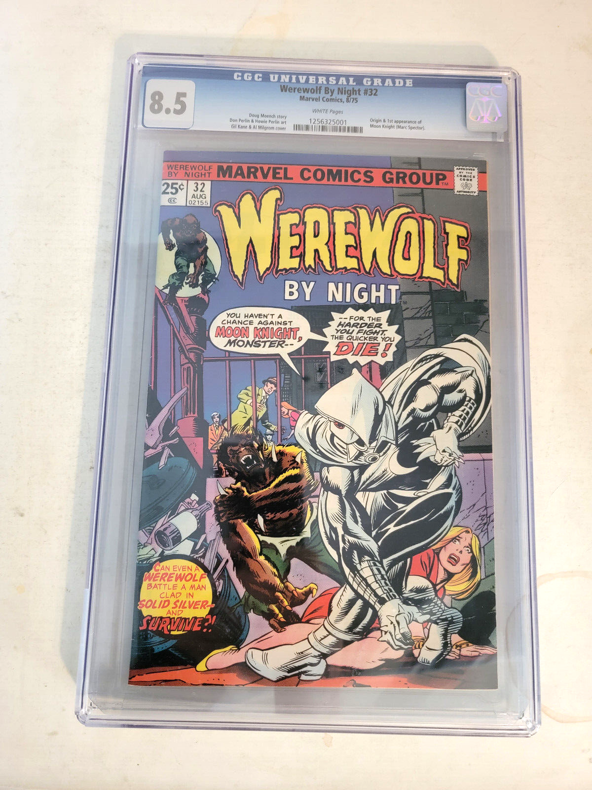 WEREWOLF BY NIGHT 32 CGC 85 WHITE PAGES 1975 ORIGIN  1ST APP MOON KNIGHT