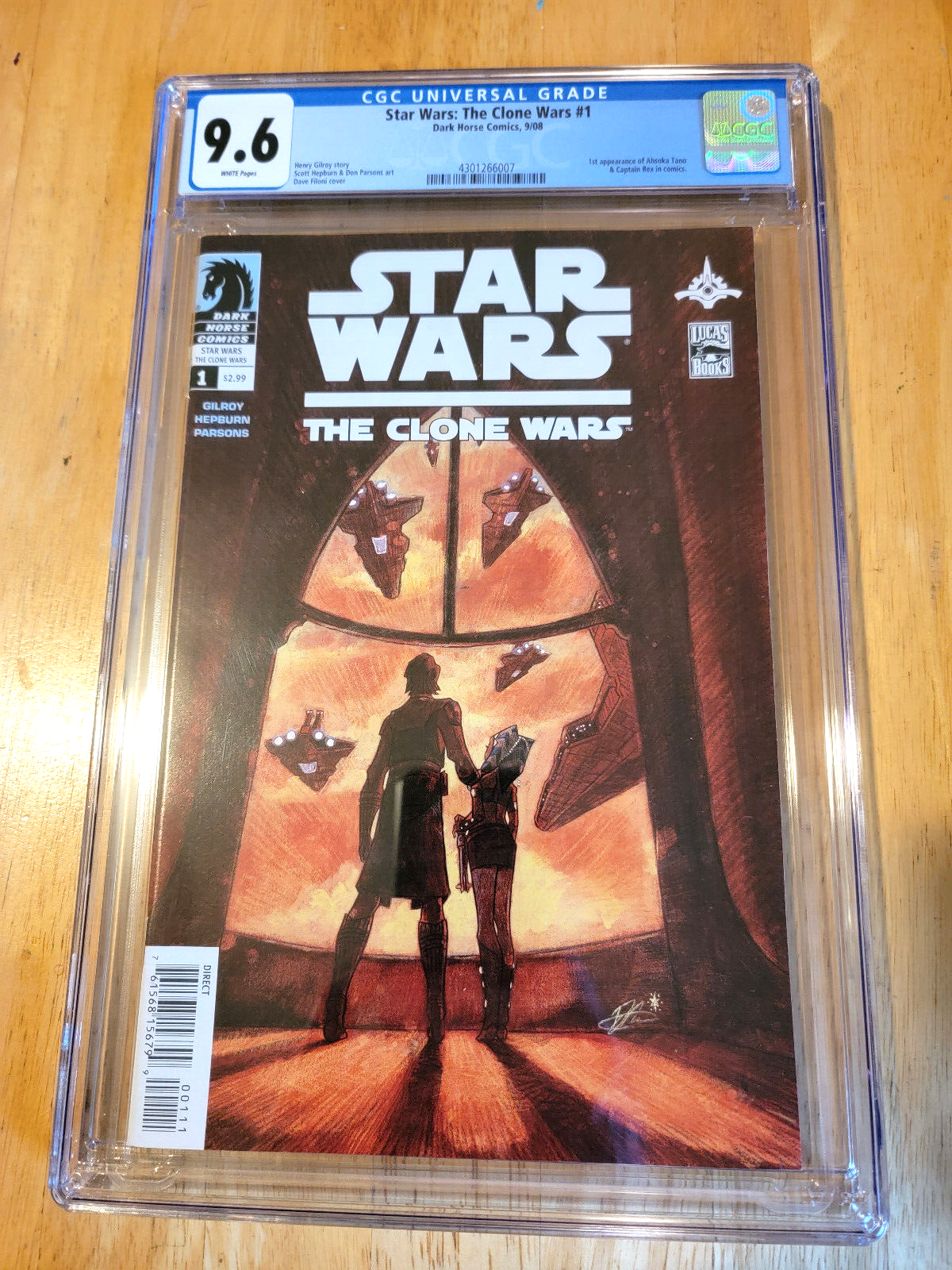 STAR WARS  THE CLONE WARS 1 2008 CGC 96 WHITE PAGES 1ST APP IF AHSOKA TANO