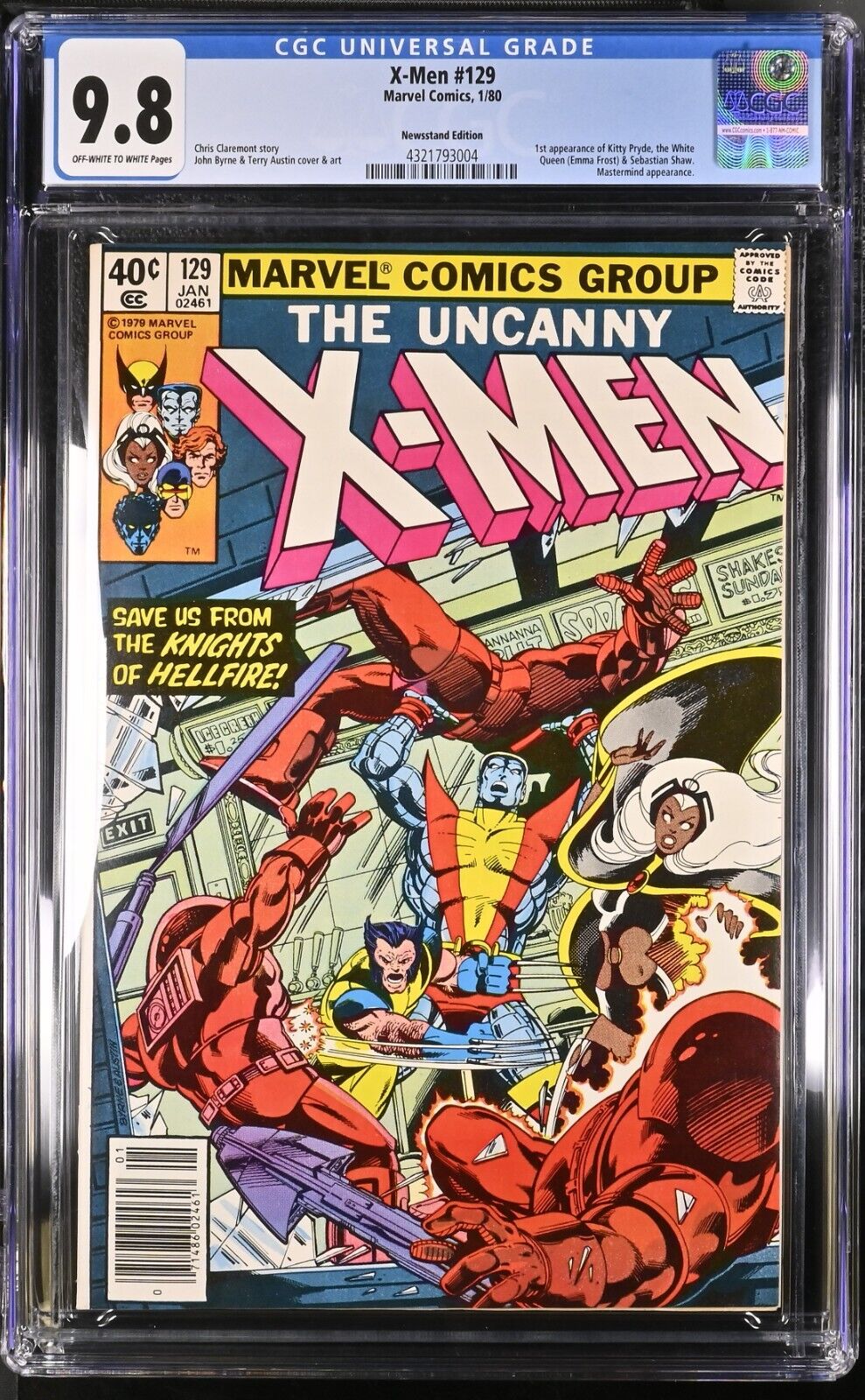 UNCANNY XMEN 129 CGC 98 W 1980 KEY 1ST KITTY PRYDE NEWSSTAND EDITION