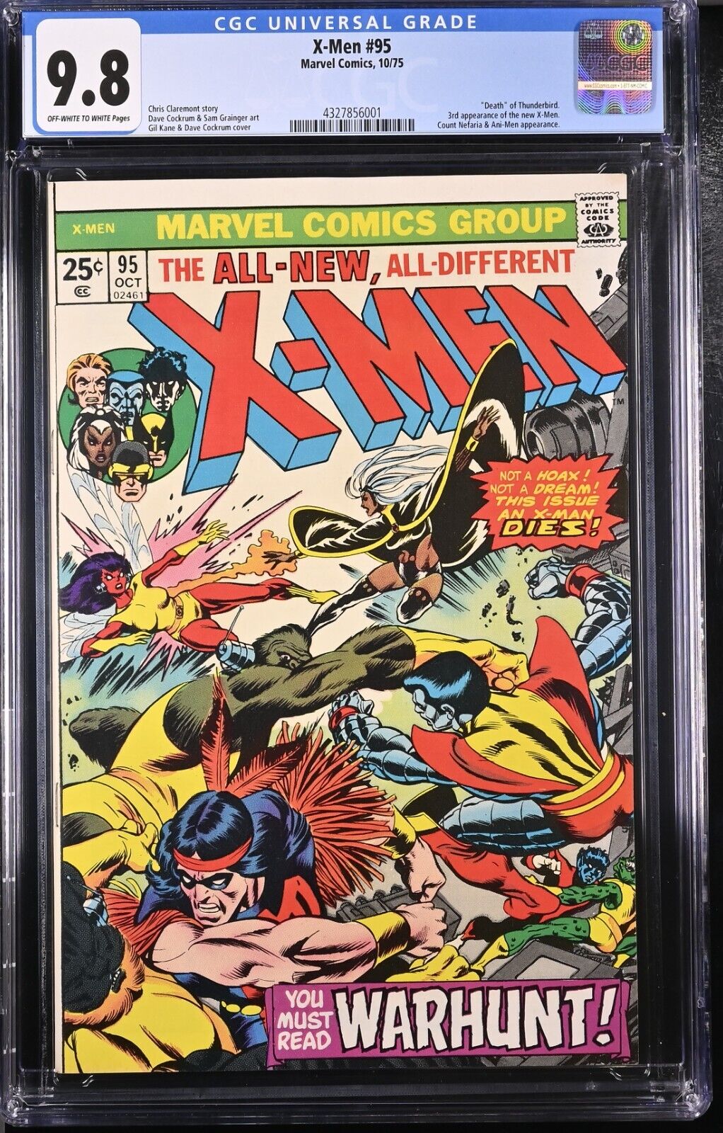 UNCANNY XMEN 95 CGC 98 OWW 1975 KEY ISSUE