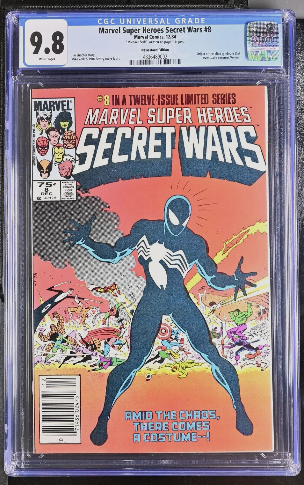 MARVEL SUPER HEROES SECRET WARS 8 CGC 98 W KEY NEWSSTAND VARIANT