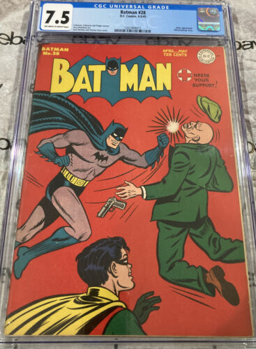 RARE 1945 BATMAN 28  CGC 75 OWWHITE pgs GREAT COMIC  LOW STARTING BID