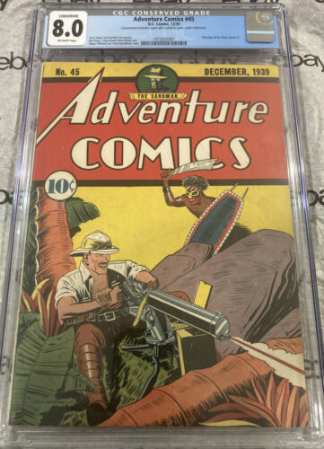 1939 ADVENTURE COMICS 45  CGC 80 OW pgs LOW STARTING BID for FAST SALE