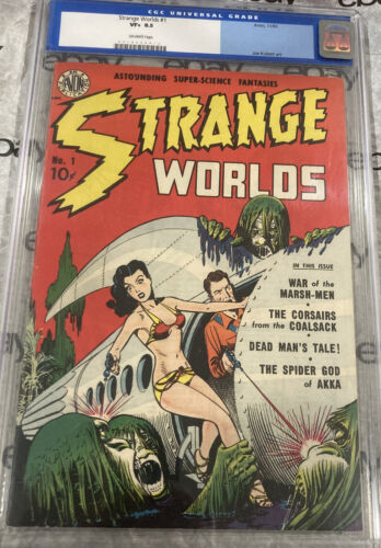 1950 STRANGE WORLDS 1  CGC 85 OW pgs HIGH GRADE AVON COMIC  LOW START 