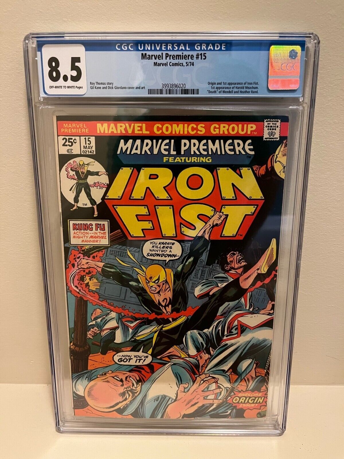 MARVEL PREMIERE 15 CGC 85 ORIGIN AND 1ST APP IRON FIST 1974 MARVEL COMICS