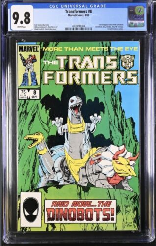 TRANSFORMERS 8 CGC 98 WHITE 1st Full Appearance of Dinobots Slag Grimlock